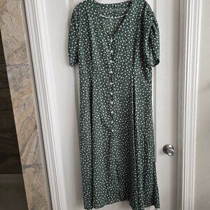 Women's Button Up Flower Dress